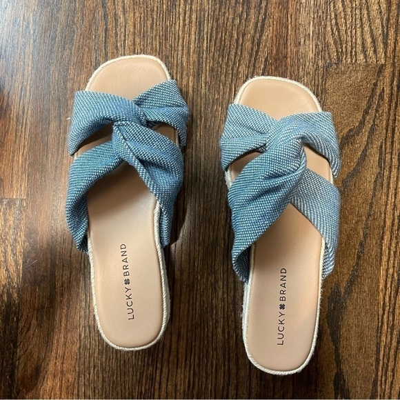 New Lucky brand platform denim sandals - Picture 1 of 6